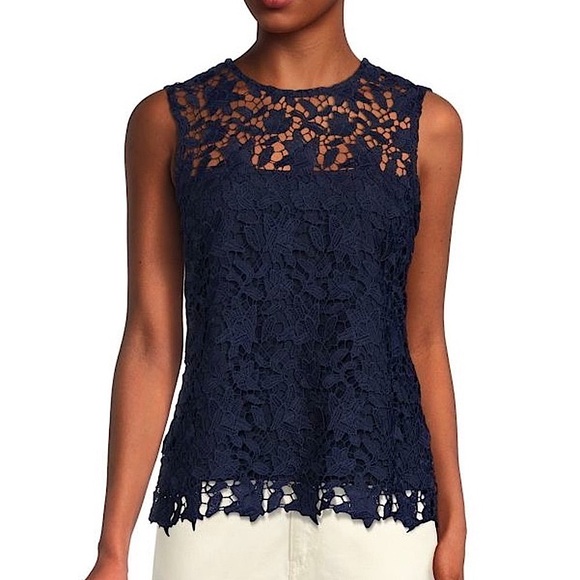 Nanette Lepore Sleeveless Crochet Lace Top - Picture 1 of 9